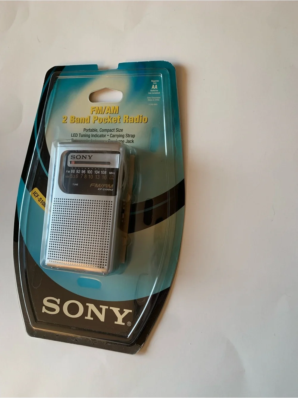 VINTAGE Sony ICF-S10MK2 Pocket Radio - FACTORY SEALED New Old Stock Silver